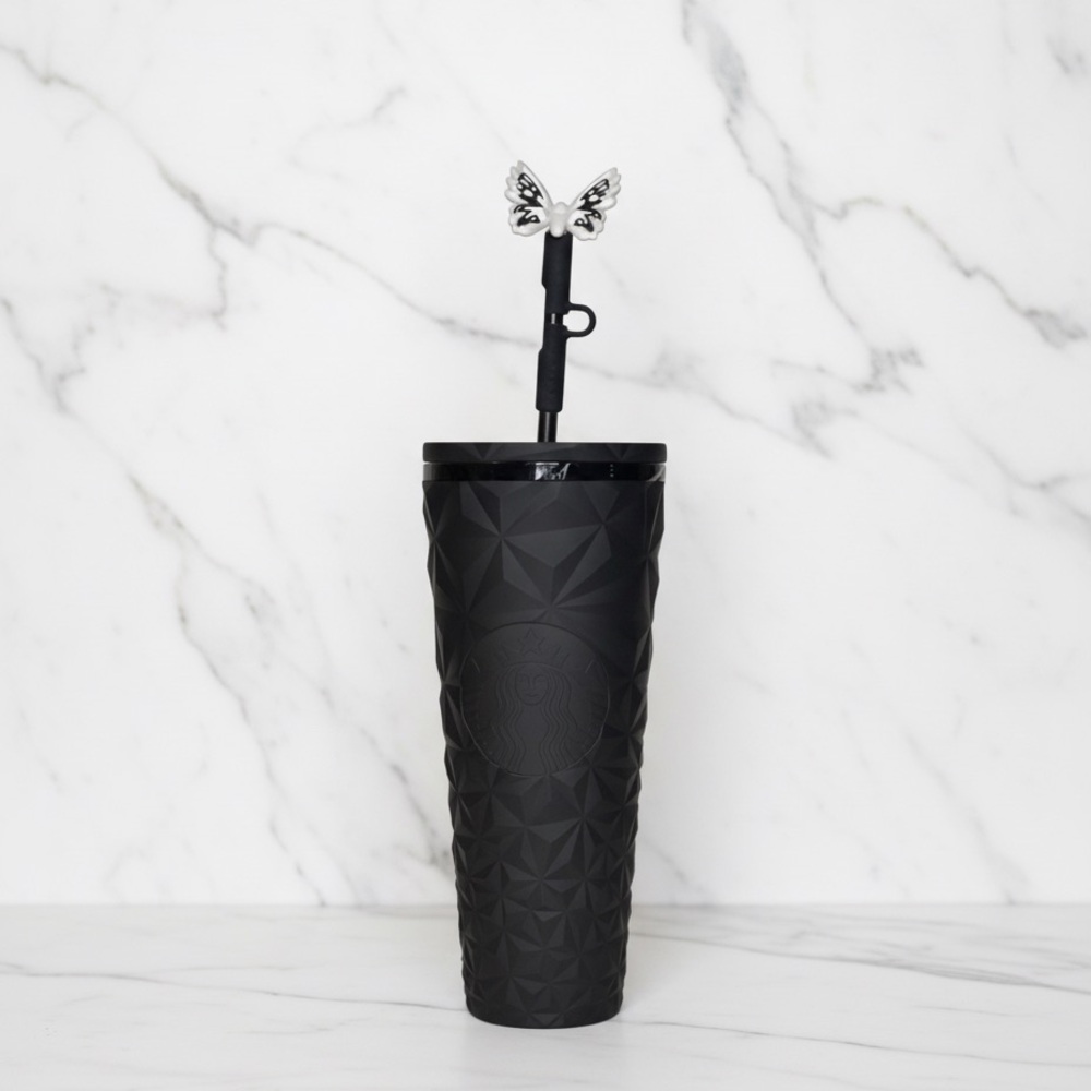 NWT Starbucks 2025 Black Butterfly Prism Glow In The Dark 24 Oz Tumbler Rare